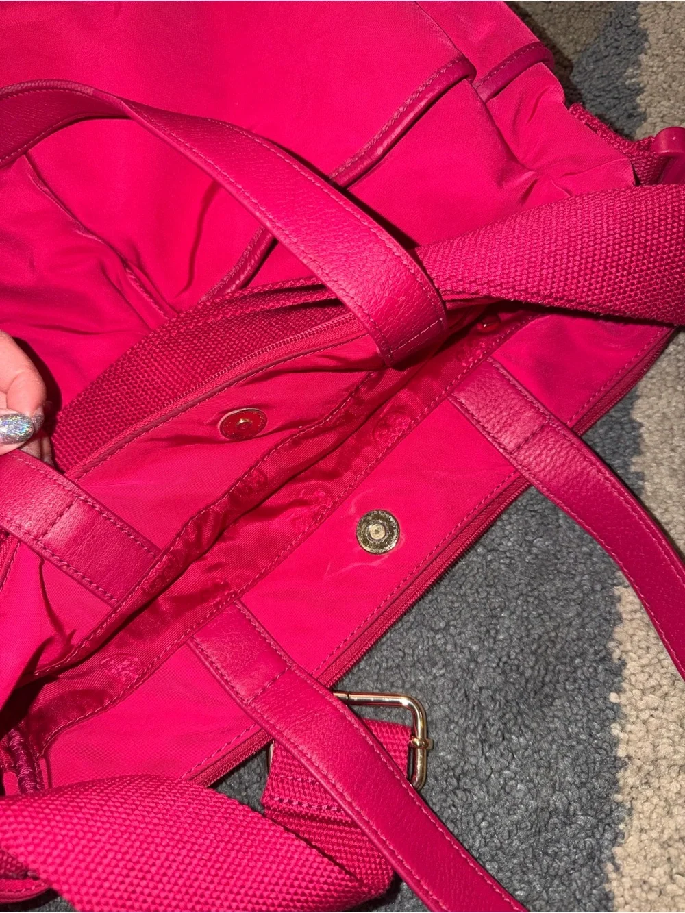 Tory Burch Dena Pink Nylon Diaper Bag
